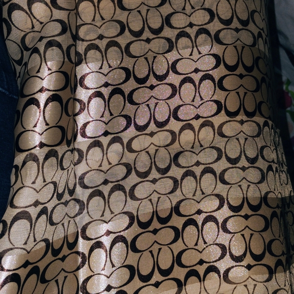 Coach Brown, Tan and Beige Silk Scarf - Picture 3 of 3